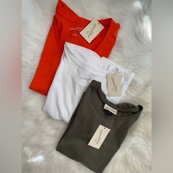 Universal Thread Tops - Universal Thread Orange, White, and Olive Tees Bundle